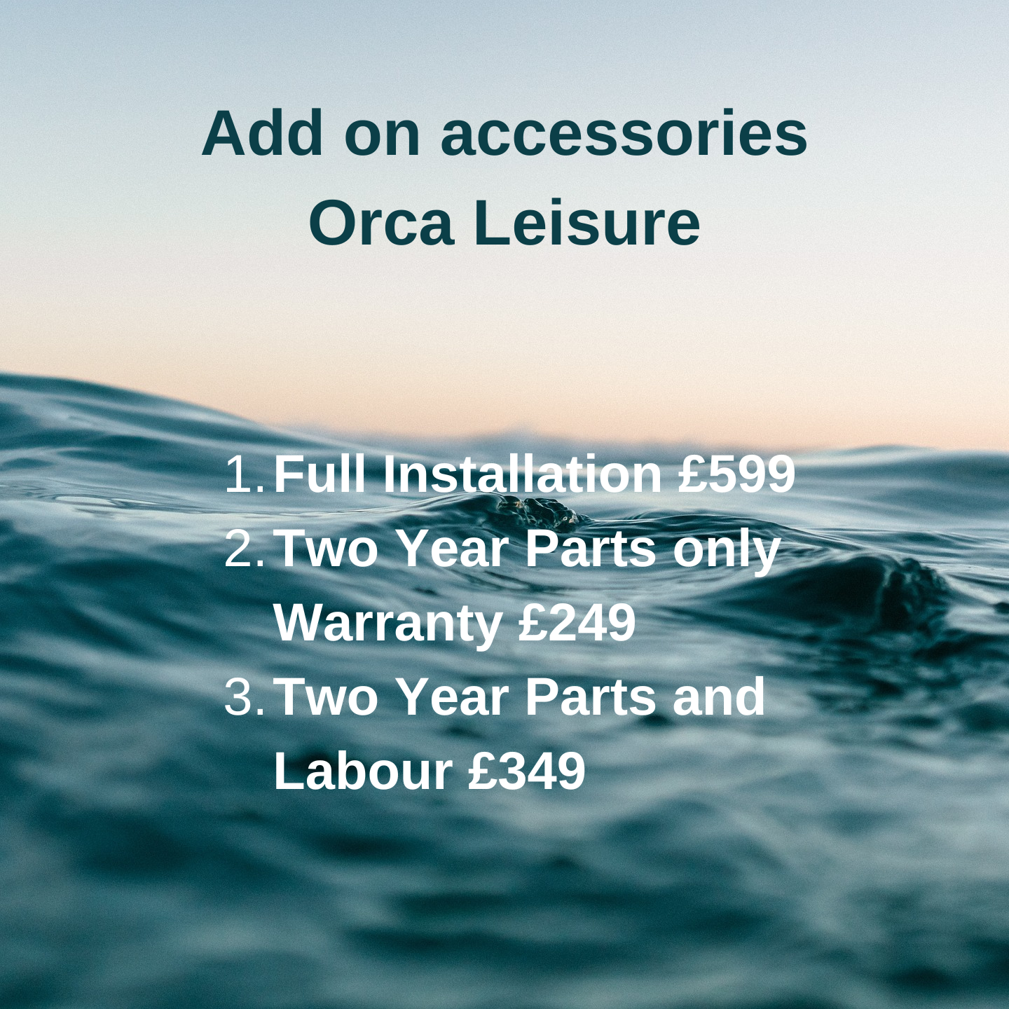 Orca Leisure Hottubs - Additional Warranty/Full Installation