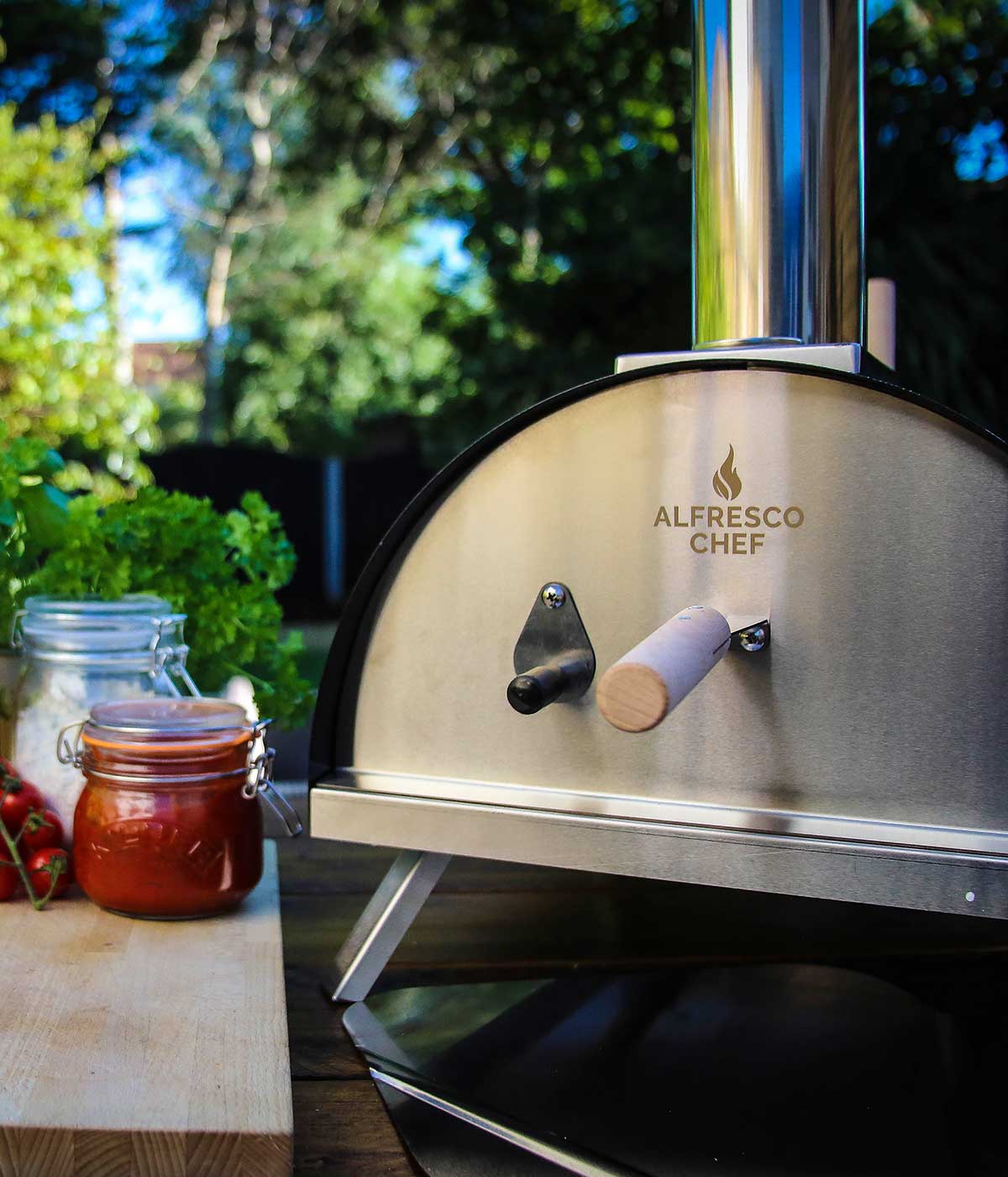 Alfresco Chef Ember Oven with Peel Pizza Oven Wood fired Oven Black EMBROVNWEB - Luxury Equipment Online