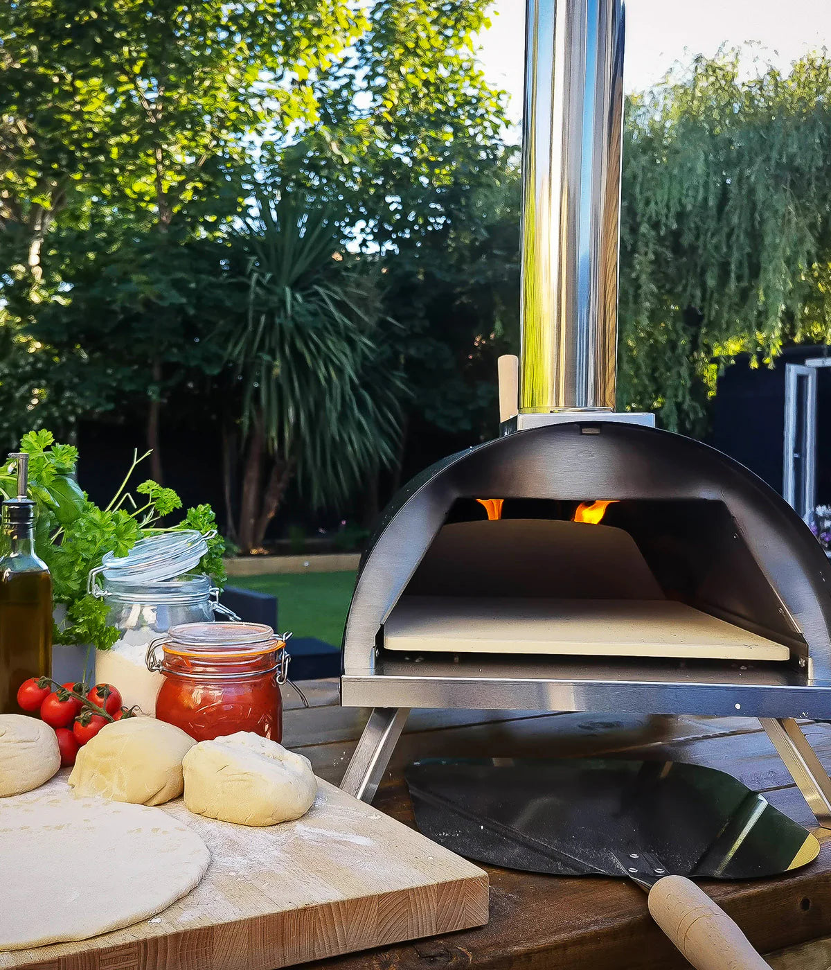 Alfresco Chef Ember Oven with Peel Pizza Oven Wood fired Oven Black EMBROVNWEB - Luxury Equipment Online