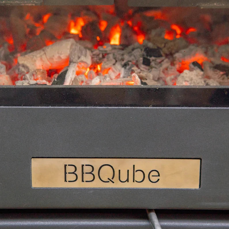BBQube Outdoor Grill and Heater with Table & Log Store