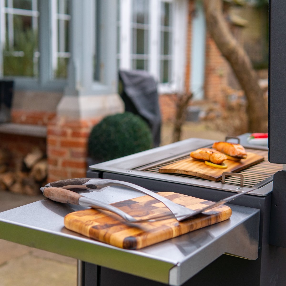 BBQube Outdoor Wood Burning Grill & Heater - 2-Wheel Base