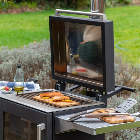 BBQube Outdoor Wood Burning Grill & Heater - 2-Wheel Base