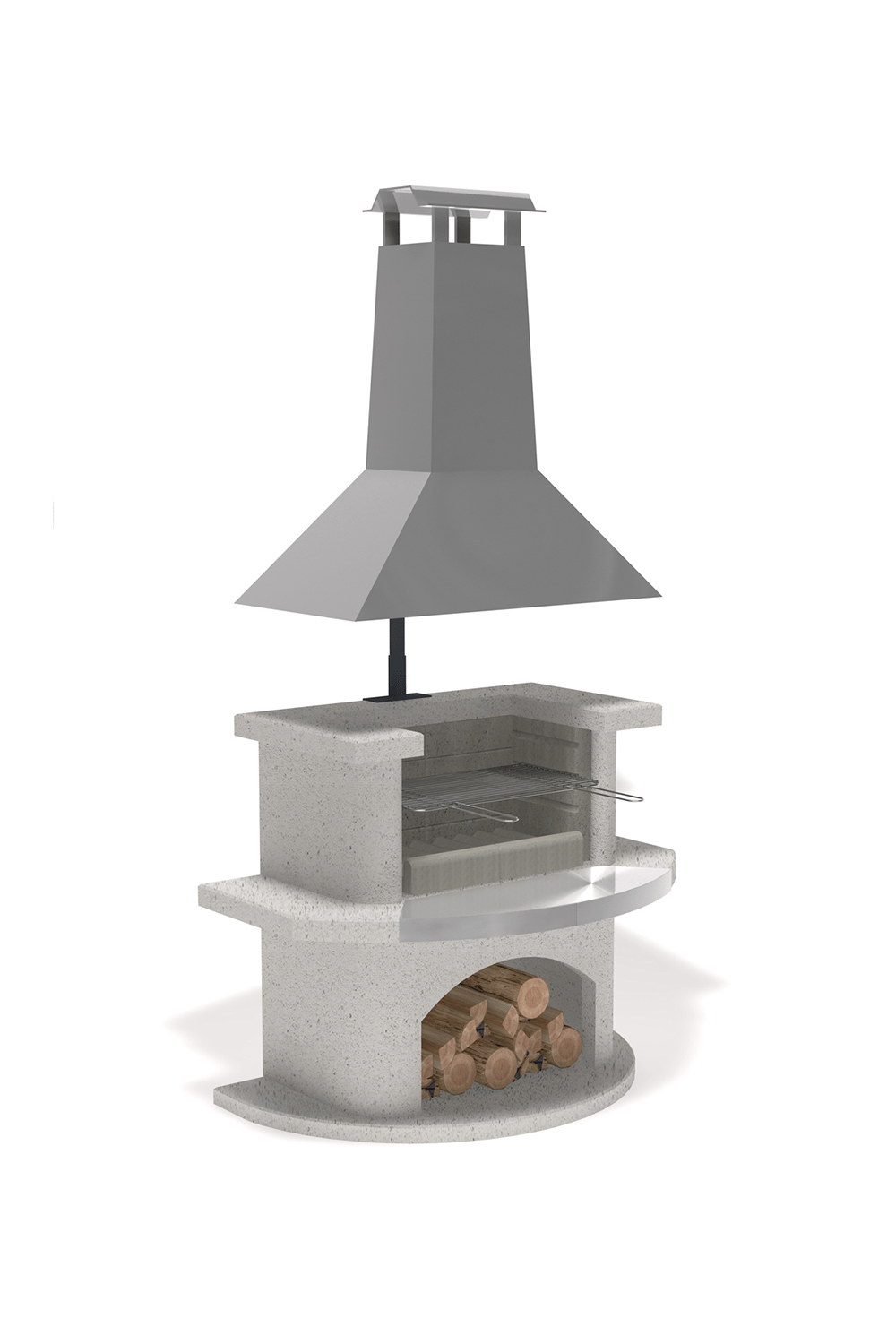 Buschbeck Venedig Masonry Barbecue with Stainless Steel Hood view