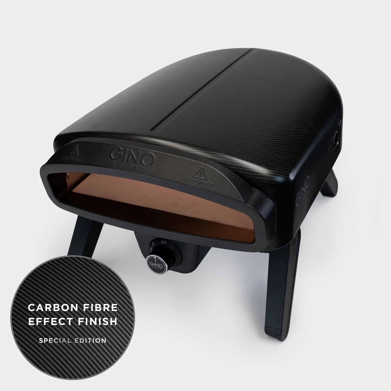 Gino D’Acampo Carbonio 14 Gas Fired Pizza Oven Carbon Fibre Effect - Luxury Equipment Online