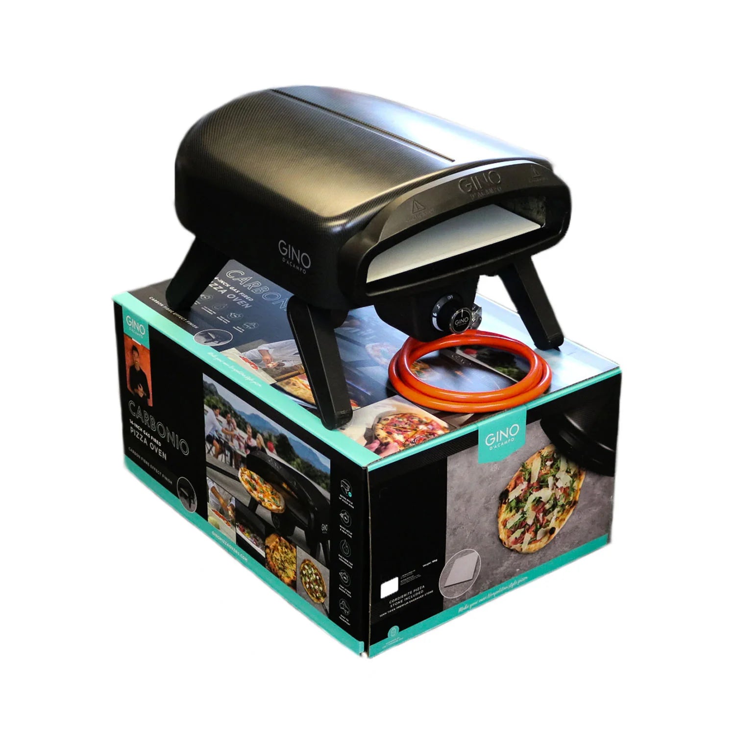 Gino D’Acampo Carbonio 14 Gas Fired Pizza Oven Carbon Fibre Effect - Luxury Equipment Online