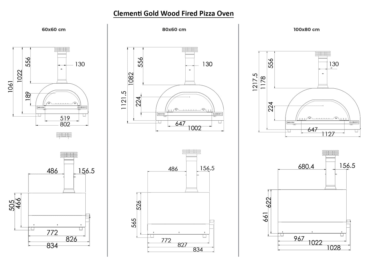 Clementi Gold Wood Fired Pizza Oven