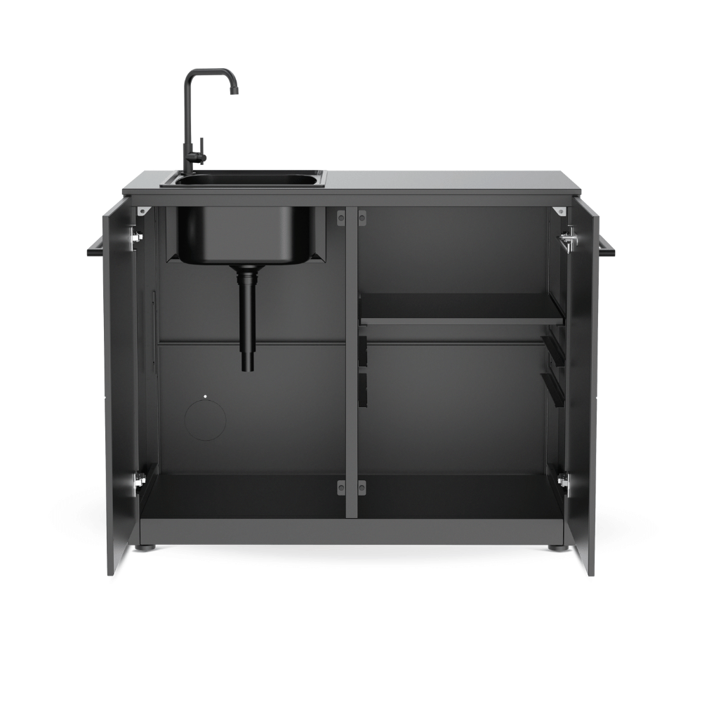 Cozze® Elements Outdoor Kitchen 110 – Sink Module with Worktop open