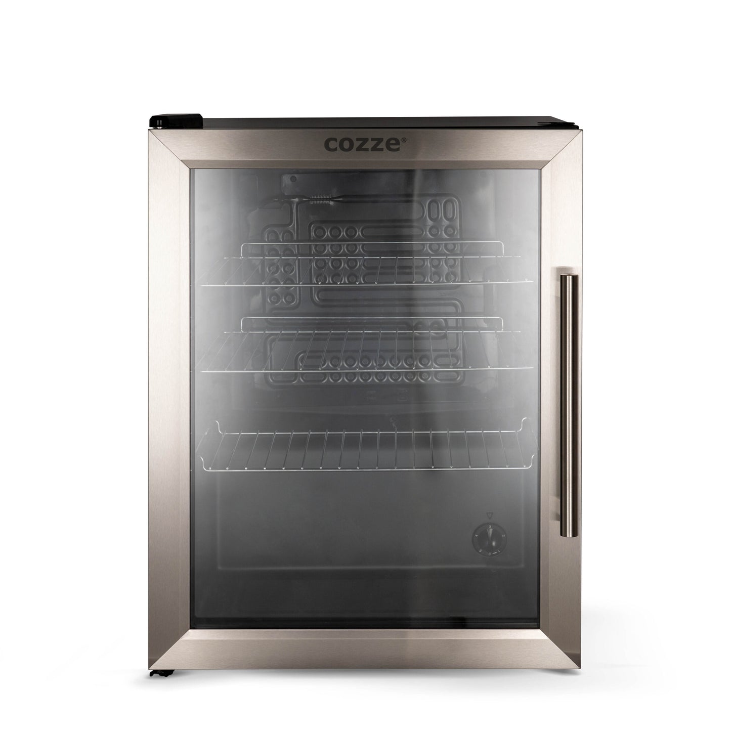 Cozze Fridge w/steel frame and glass front, 60 litres see