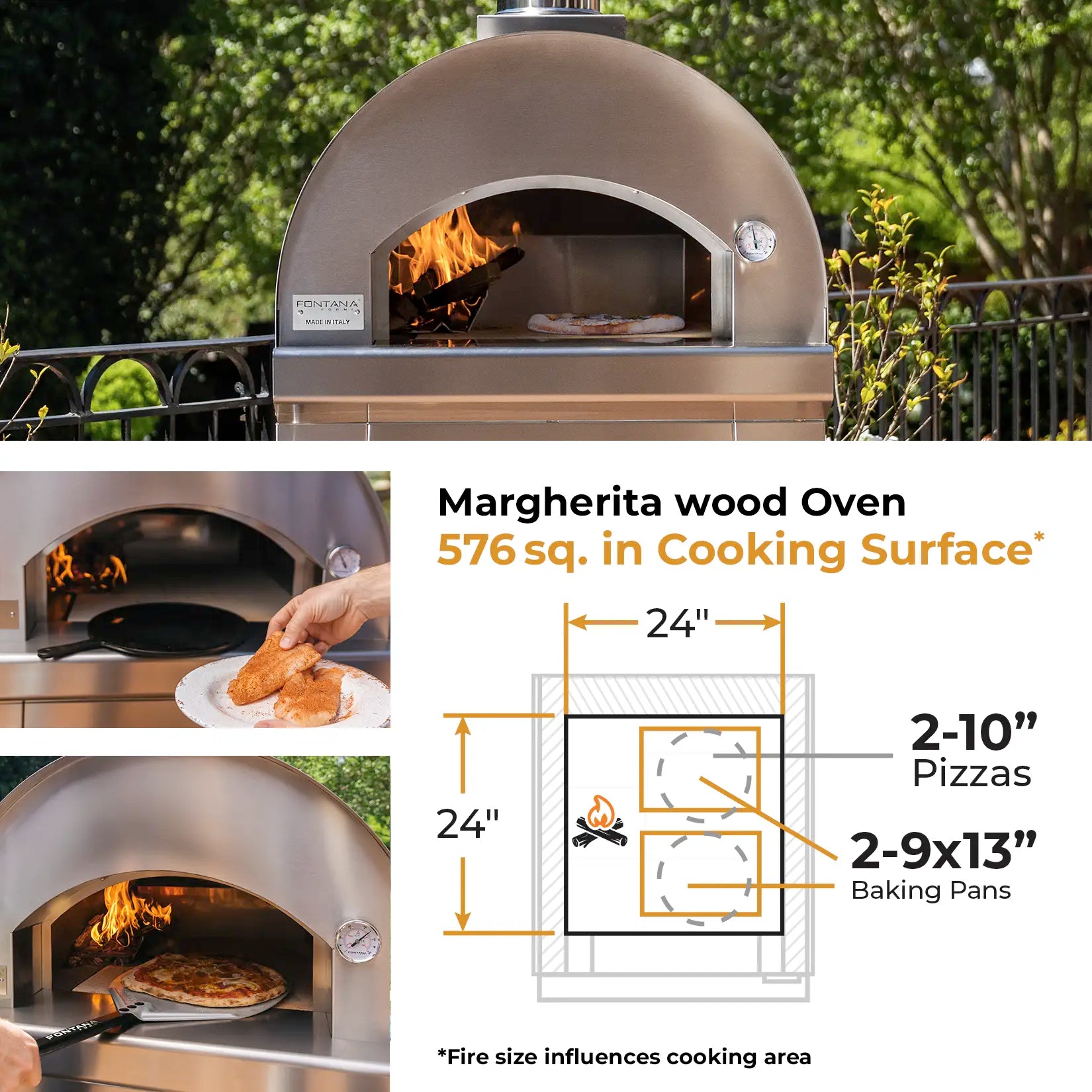 Fontana Margherita Countertop Dual Fuel Pizza Oven