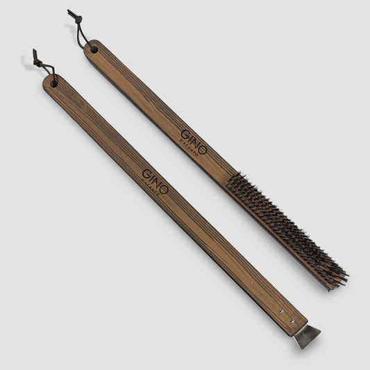 Gino D’Acampo Pizza Stone & BBQ Wire Cleaning Brush With Scraper - Luxury Equipment Online