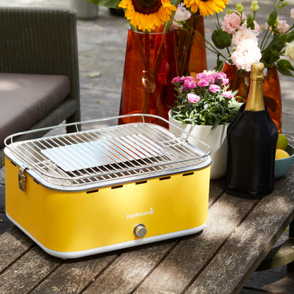 Barbecook Carlo charcoal table grill Sunshine Yellow 44x33x21cm ambience