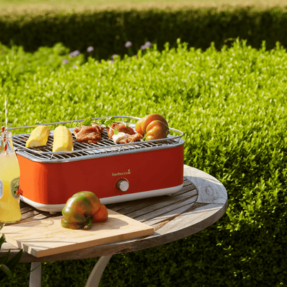 Barbecook E-Carlo Electric Table Grill in Red cooking