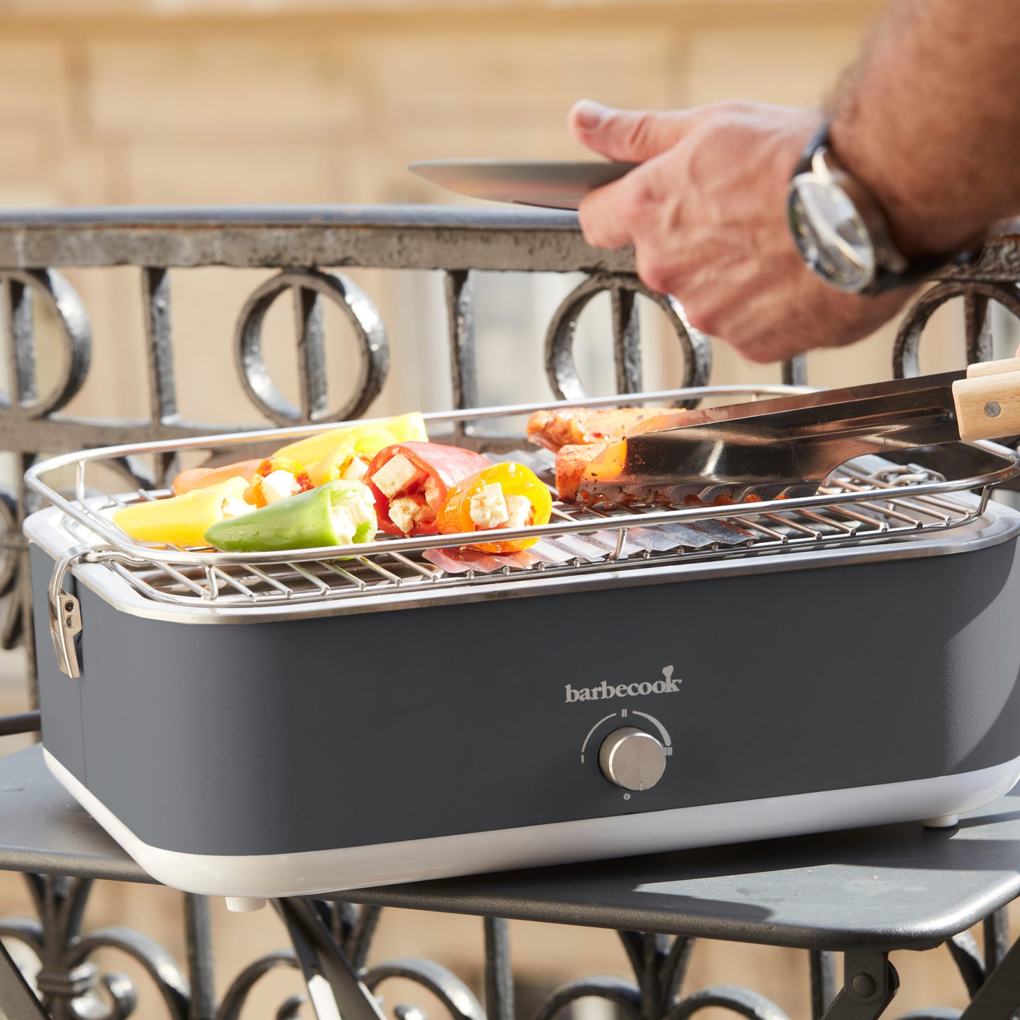 Barbecook E-Carlo electric table grill Midnight grey 42.5x33x16.5cm cooking
