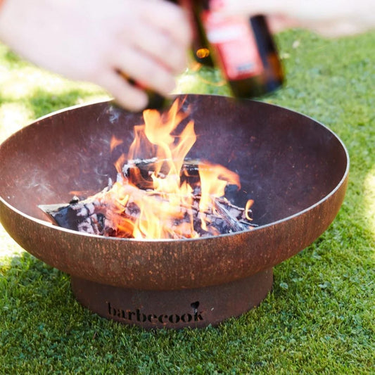 Barbecook Jack 75 corten pre rusted corten steel fire pit with fire