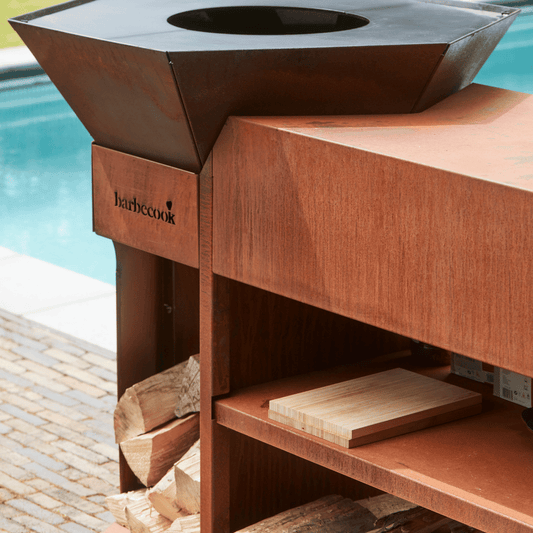 Barbecook Nestor Island made of Corten Steel angular view