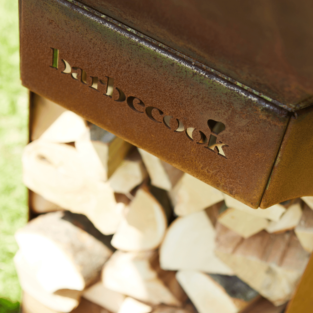 Barbecook Nestor Original corten steel wood barbecue angular view