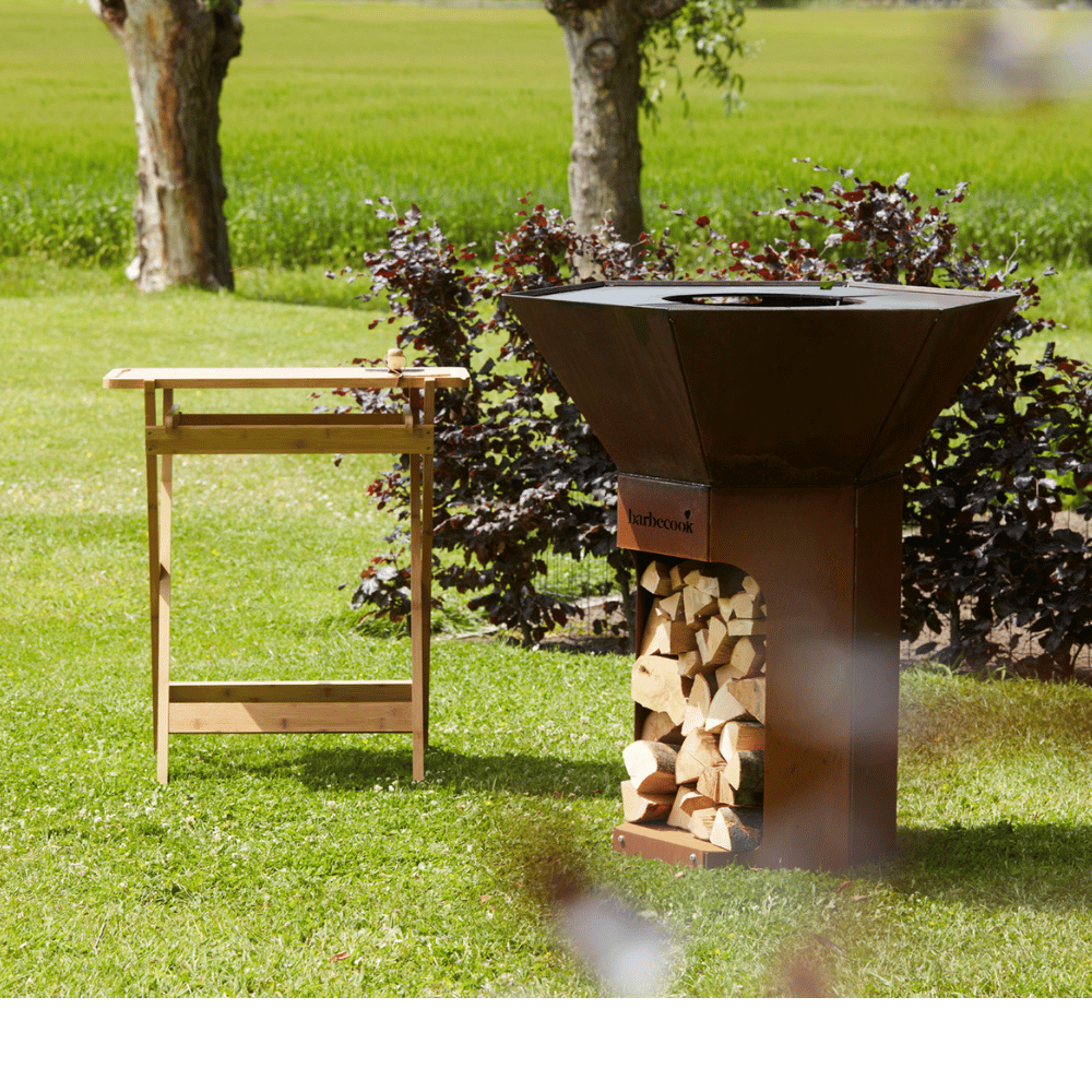 Barbecook Nestor Original corten steel wood barbecue with table