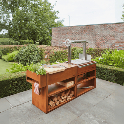 Barbecook Pedro Asado in Corten and Stainless Steel out