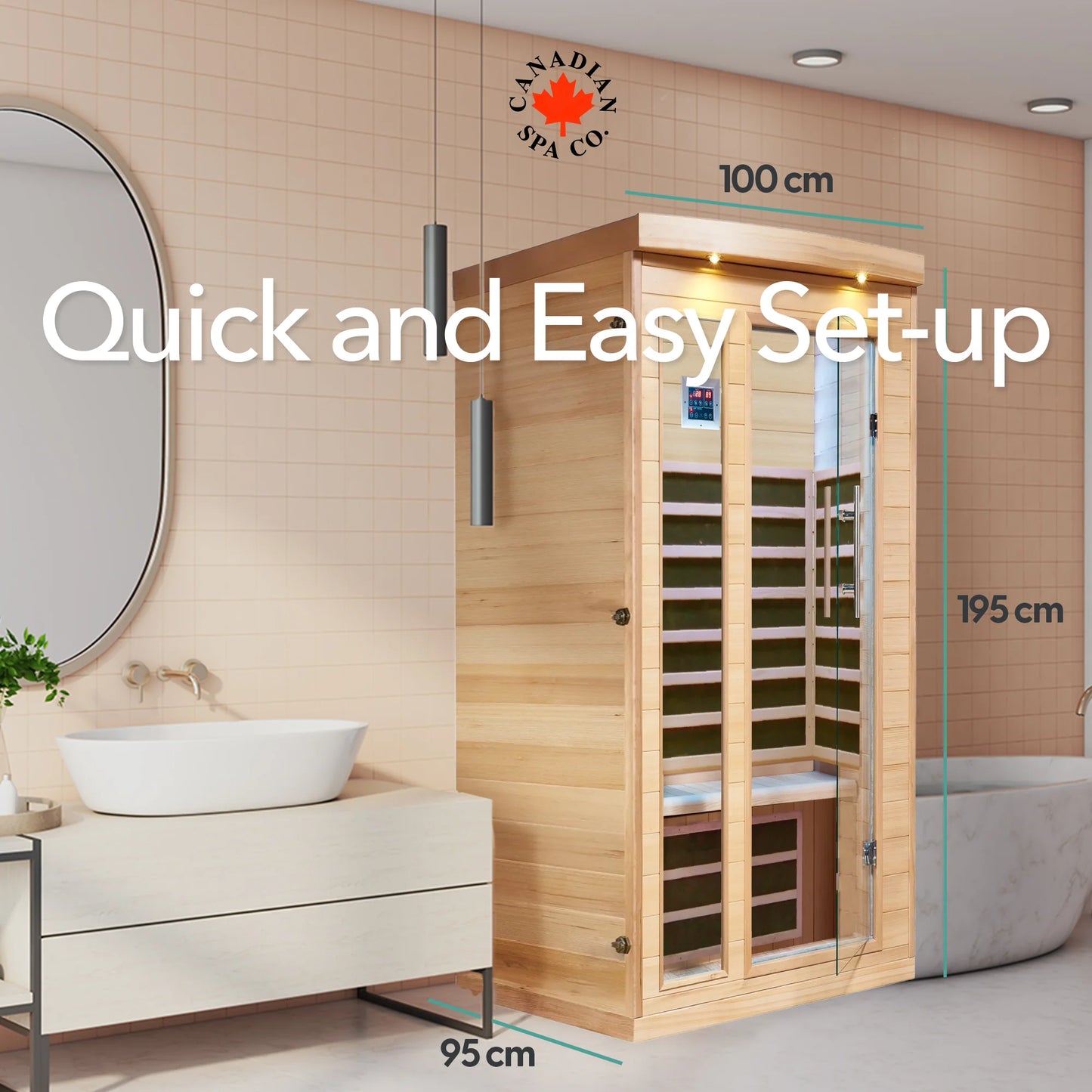 Candian Spa Co. Chilliwack Far Infrared Sauna W101.5 x D96.5 x H190.5cm