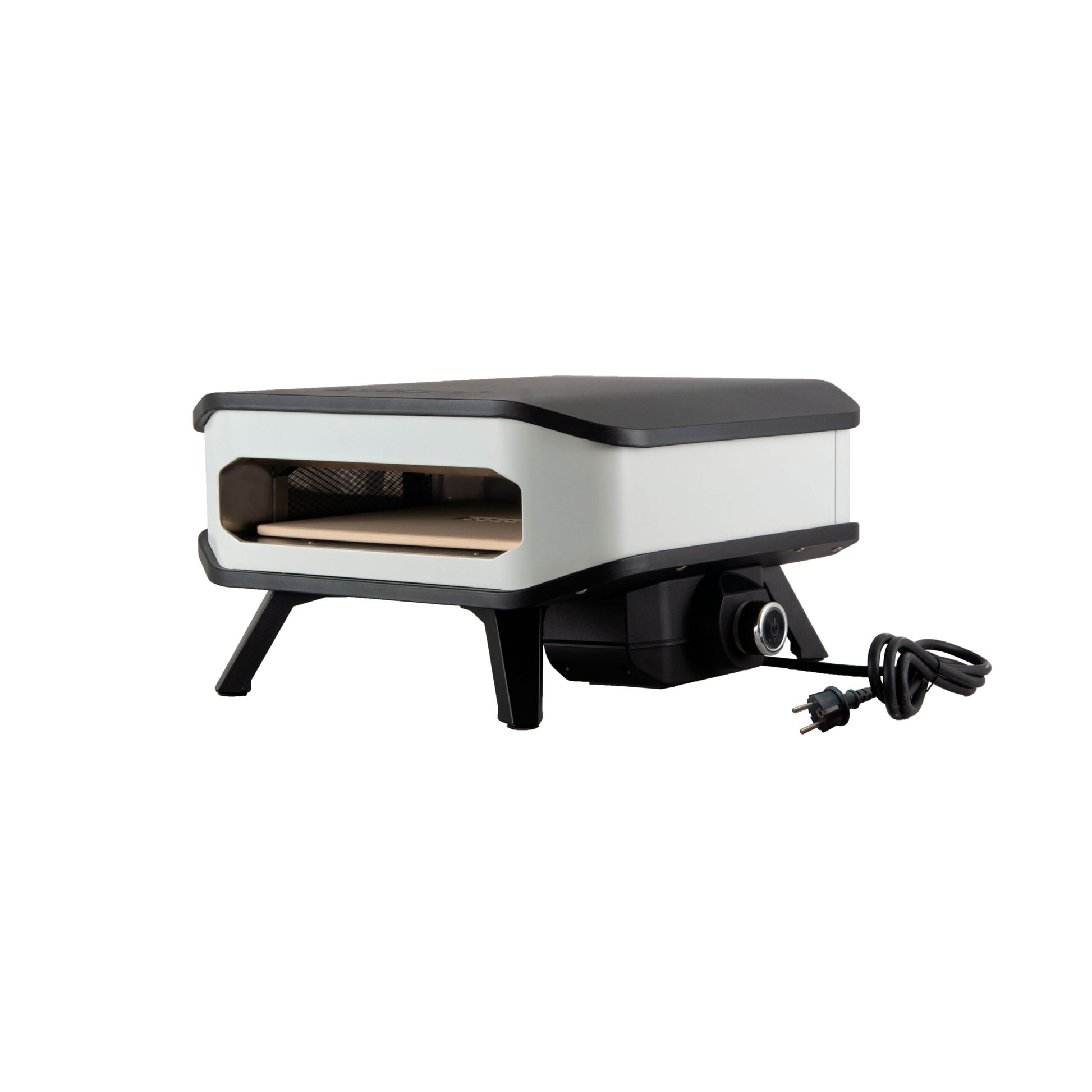 Cozze 13″ electric pizza oven with pizza stone side