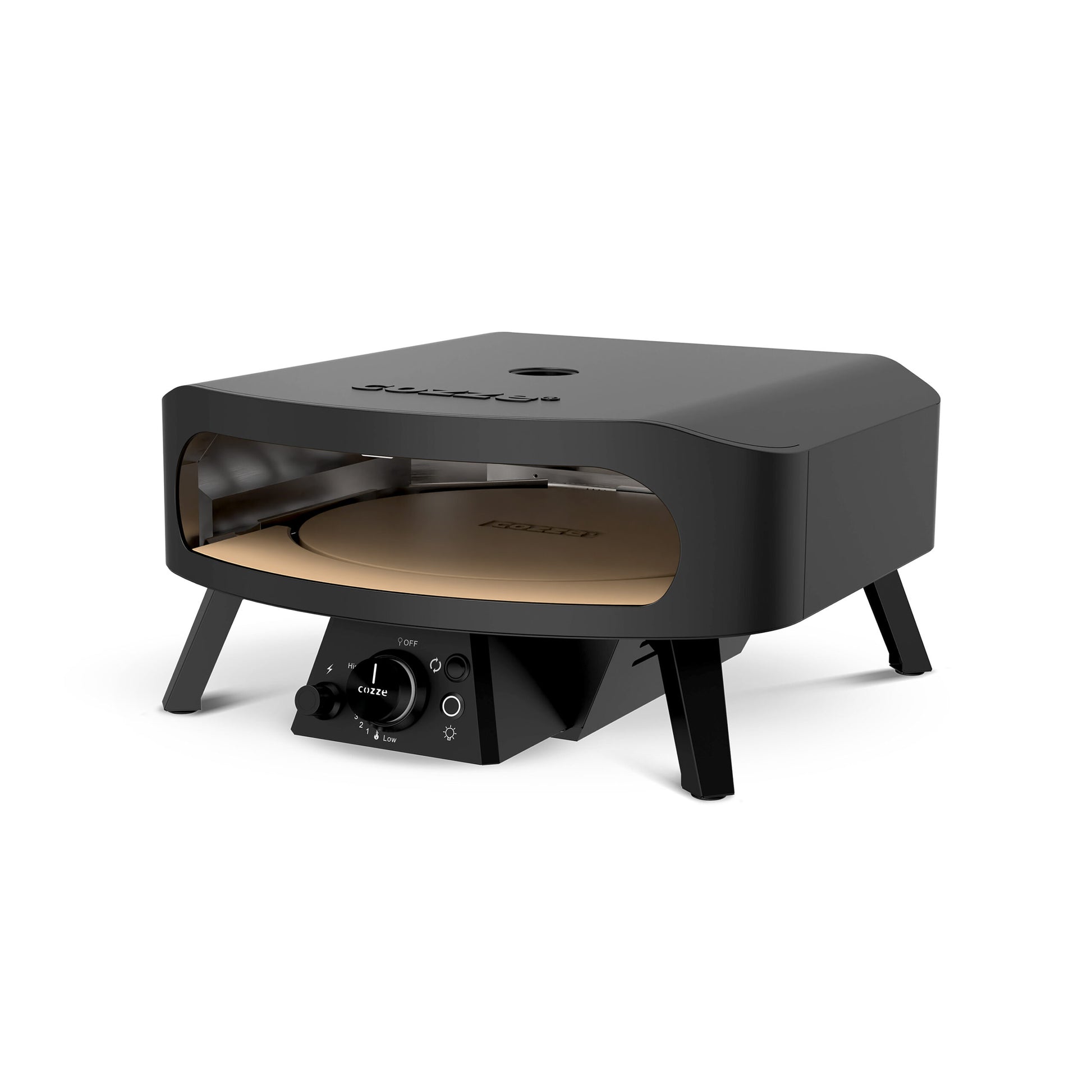 Cozze® 17 Rotate Gas Pizza Oven - Black Edition ANGLE