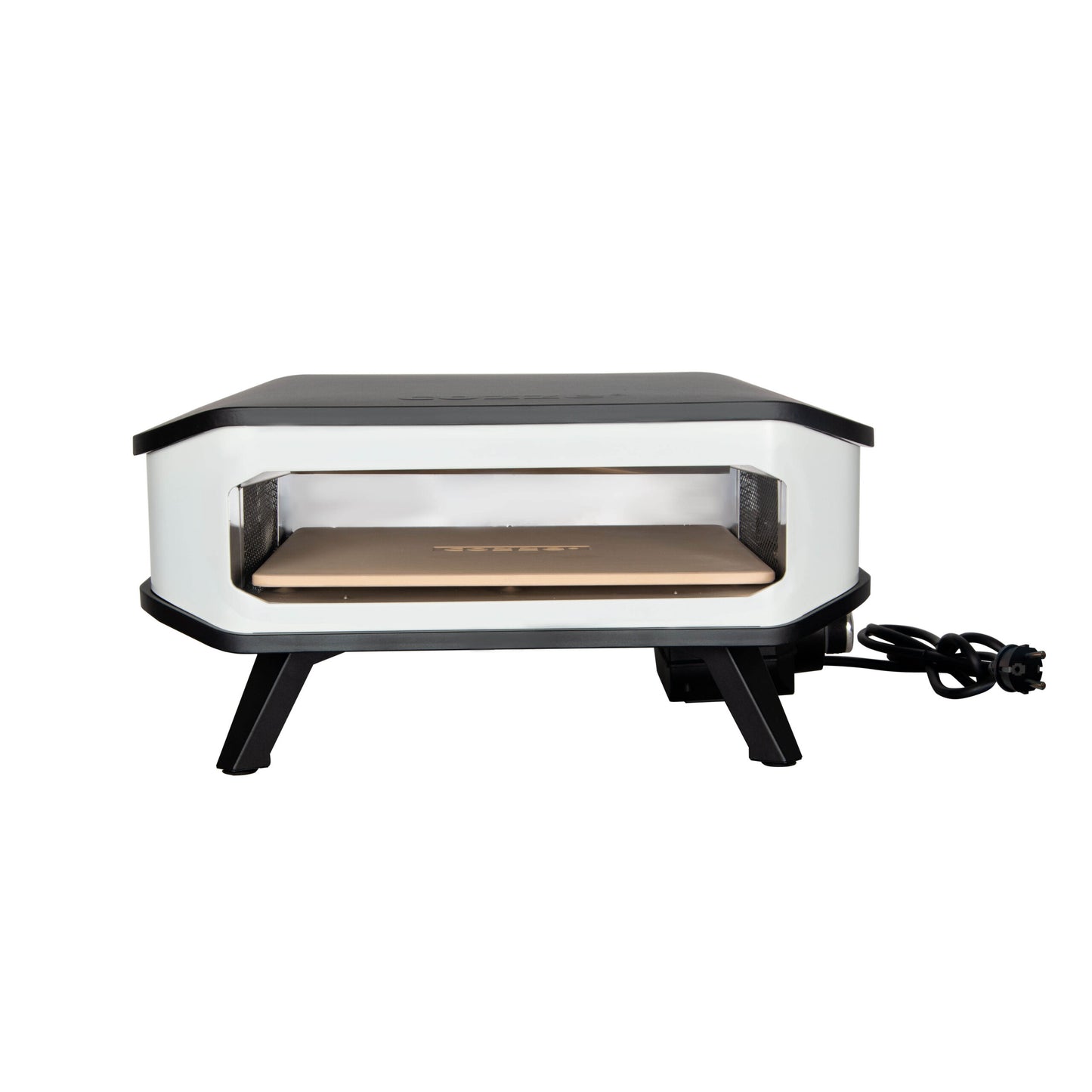 Cozze 17″ electric pizza oven with pizza stone open