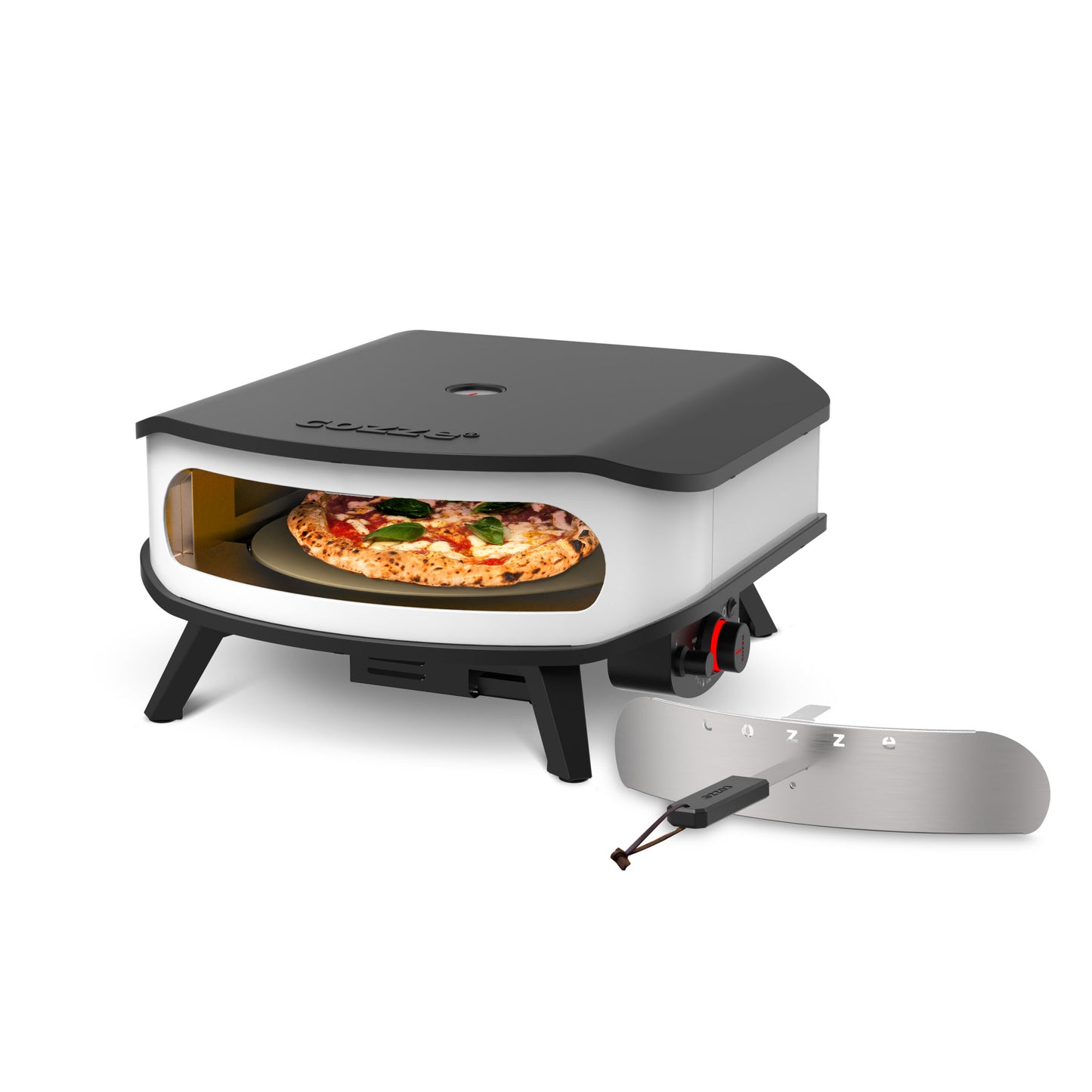 Cozze 17″ pizza oven with rotating stone and door
 pizza