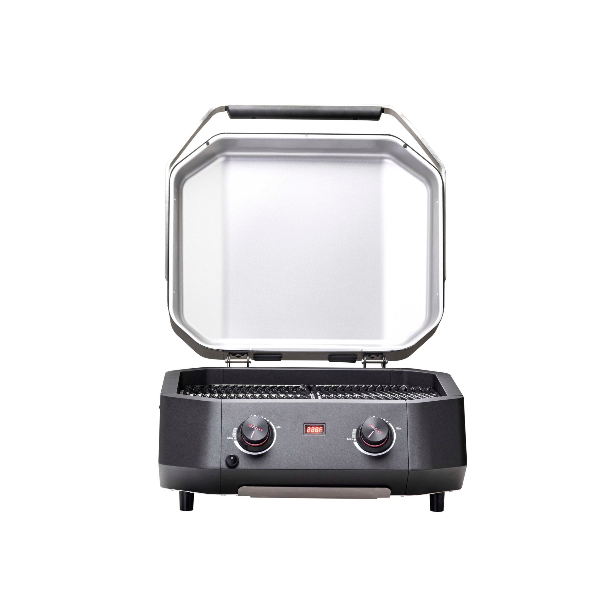 Cozze® E-500 electric grill with 2 zones open