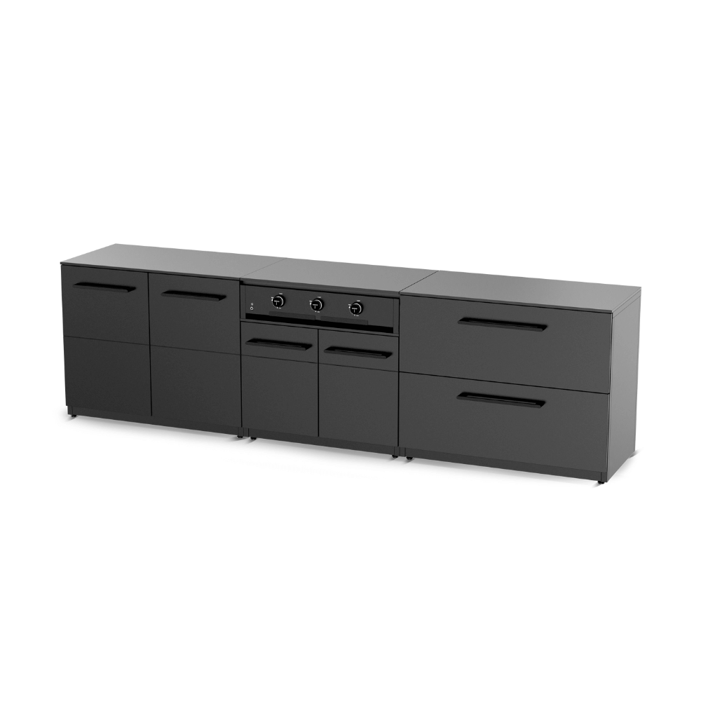  Cozze® Elements Outdoor Kitchen 90 – Low Grill Module with Steel Worktop length