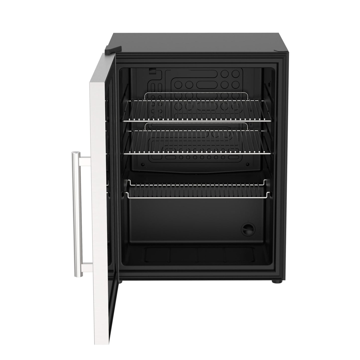 Cozze Fridge w/steel frame and glass front, 60 litres front open