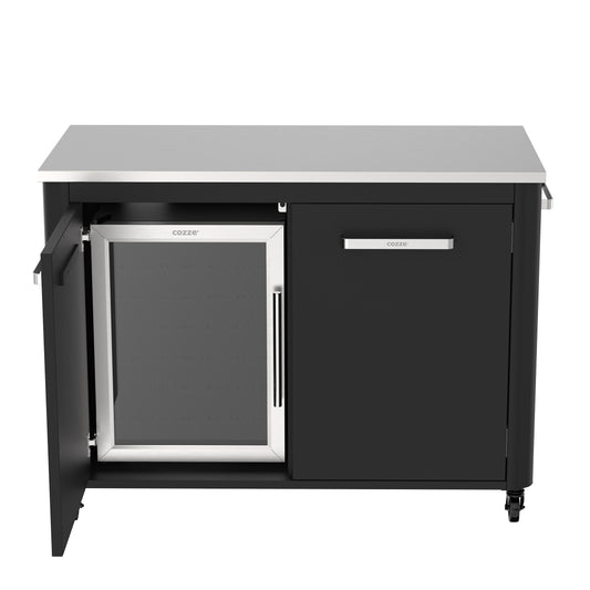 Cozze Fridge w/steel frame and glass front, 60 litres in shelf