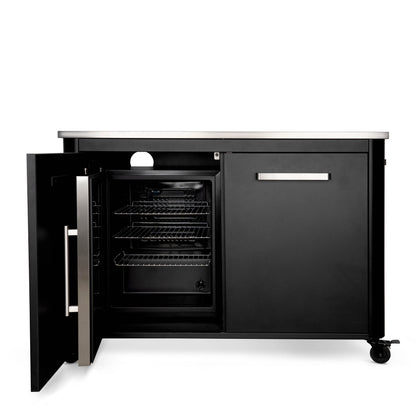 Cozze Fridge w/steel frame and glass front, 60 litres open