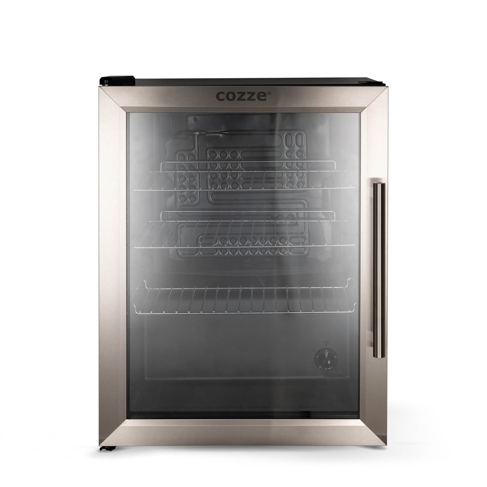 Cozze Fridge w/steel frame and glass front, 60 litres see