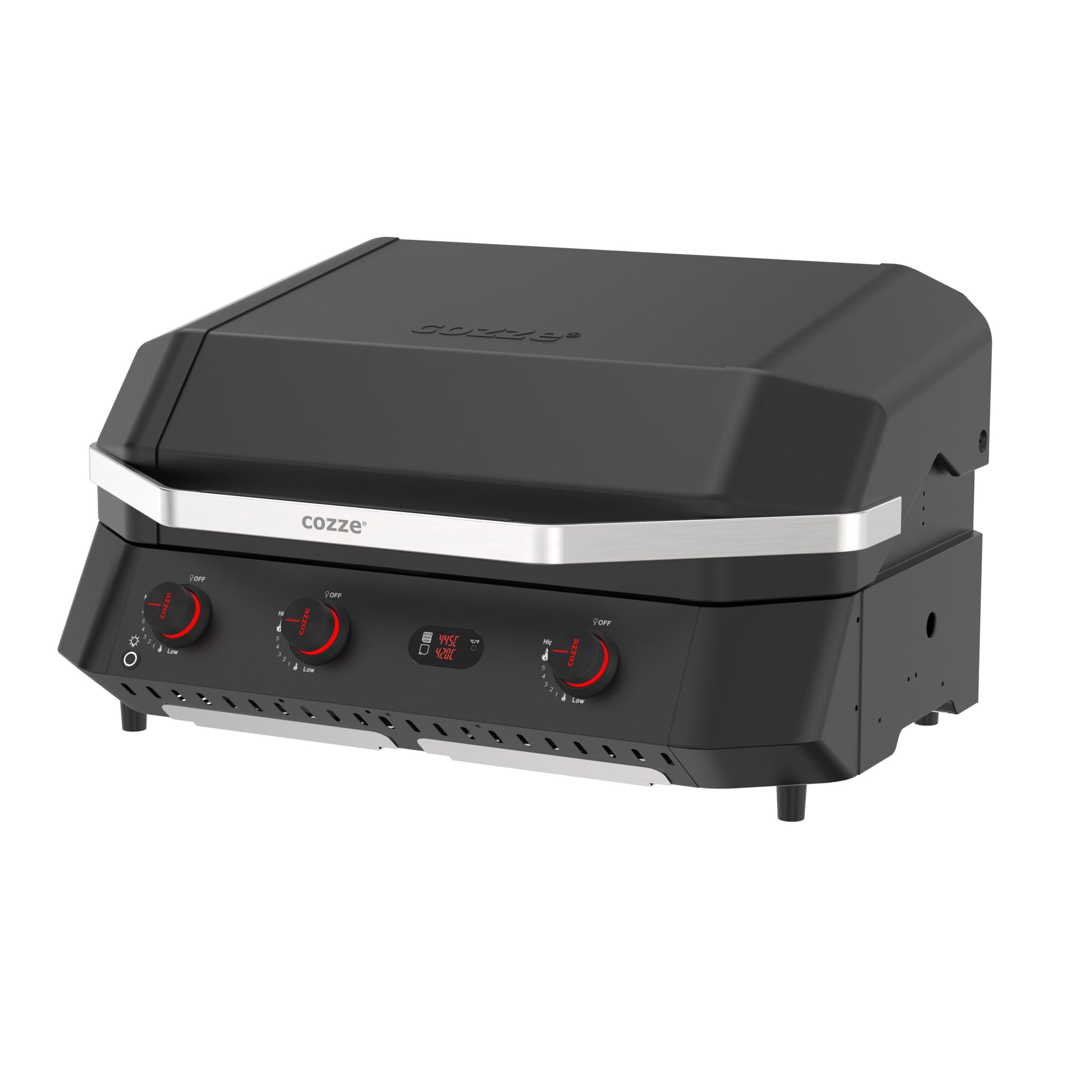 Cozze G-800 COMB0 Plancha-Grill, 3 Gas burners side