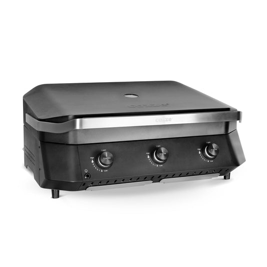 Cozze G-800 plancha with lid and 3 gas burners side