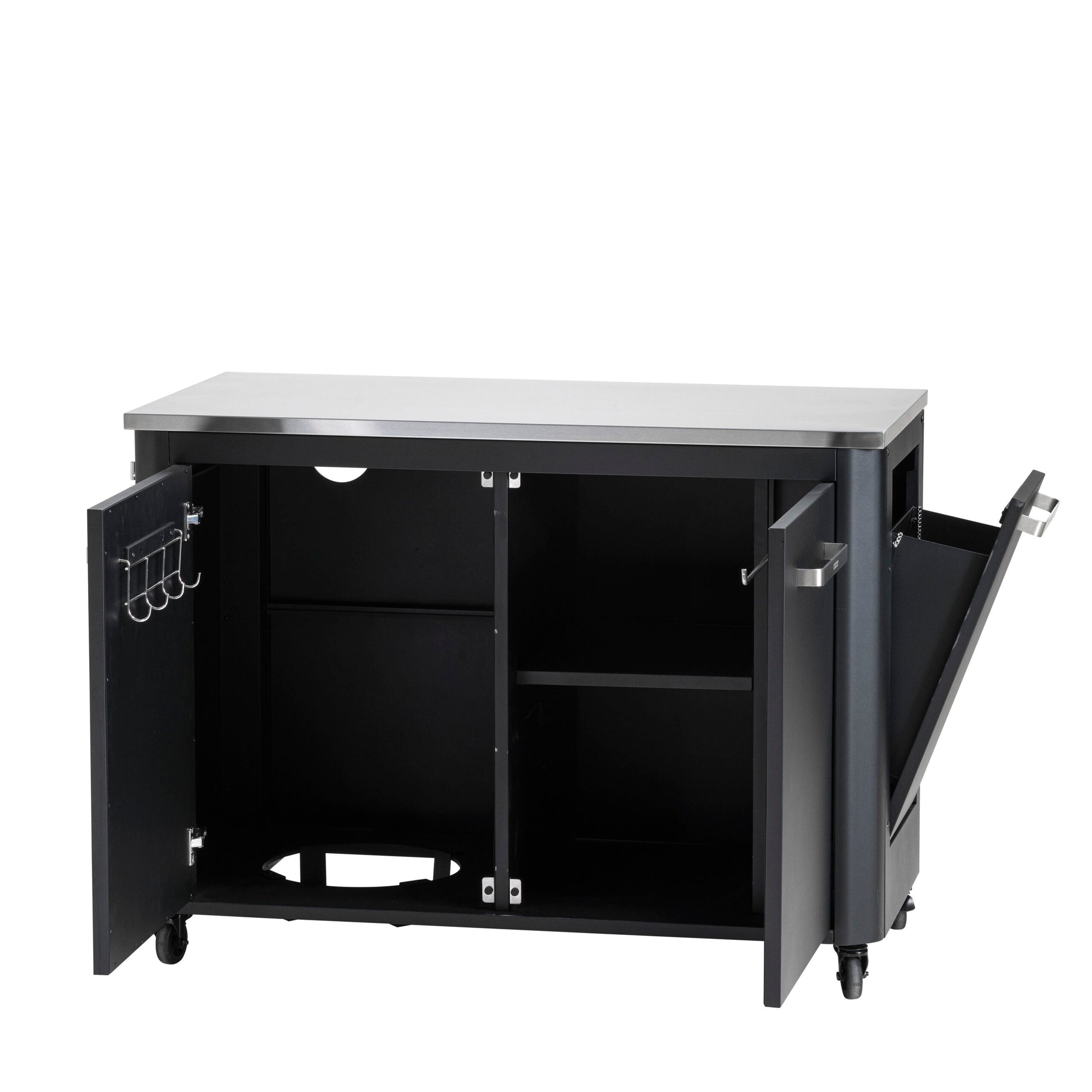 Cozze outdoor kitchen 120 with stainless steel table top open
