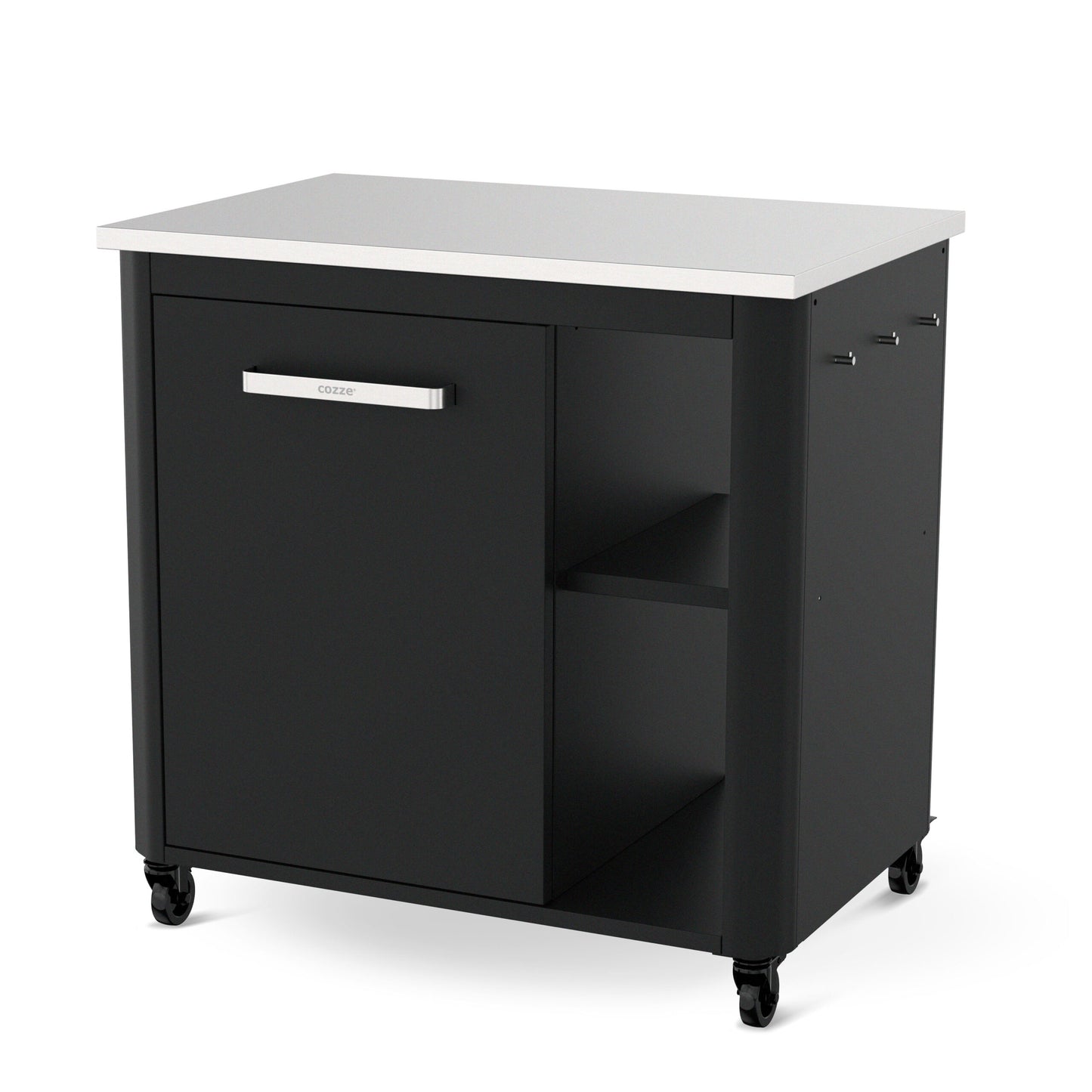 Cozze outdoor kitchen 90 with stainless steel table, 1 door angular