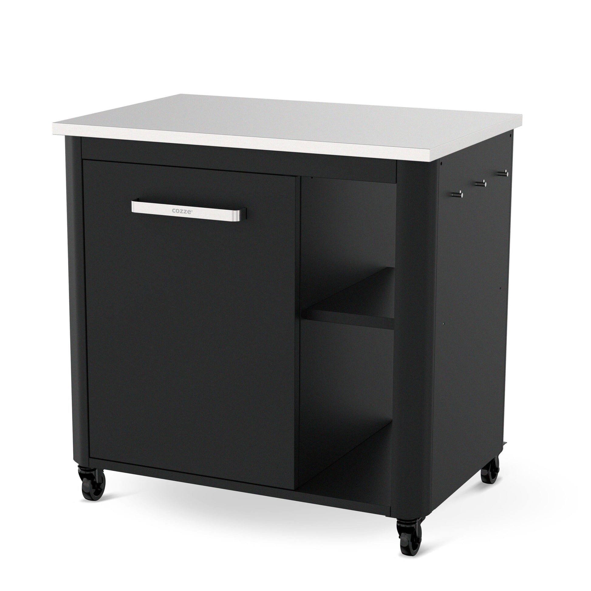 Cozze outdoor kitchen 90 with stainless steel table, 1 door angular