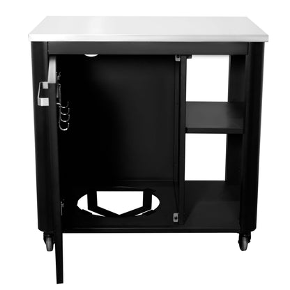 Cozze outdoor kitchen 90 with stainless steel table, 1 door open with base