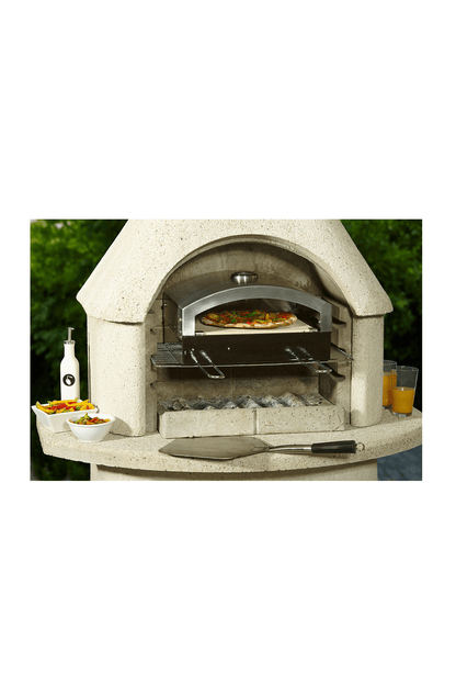 Universal Artisan Outdoor Pizza Oven Insert in outdoor grill