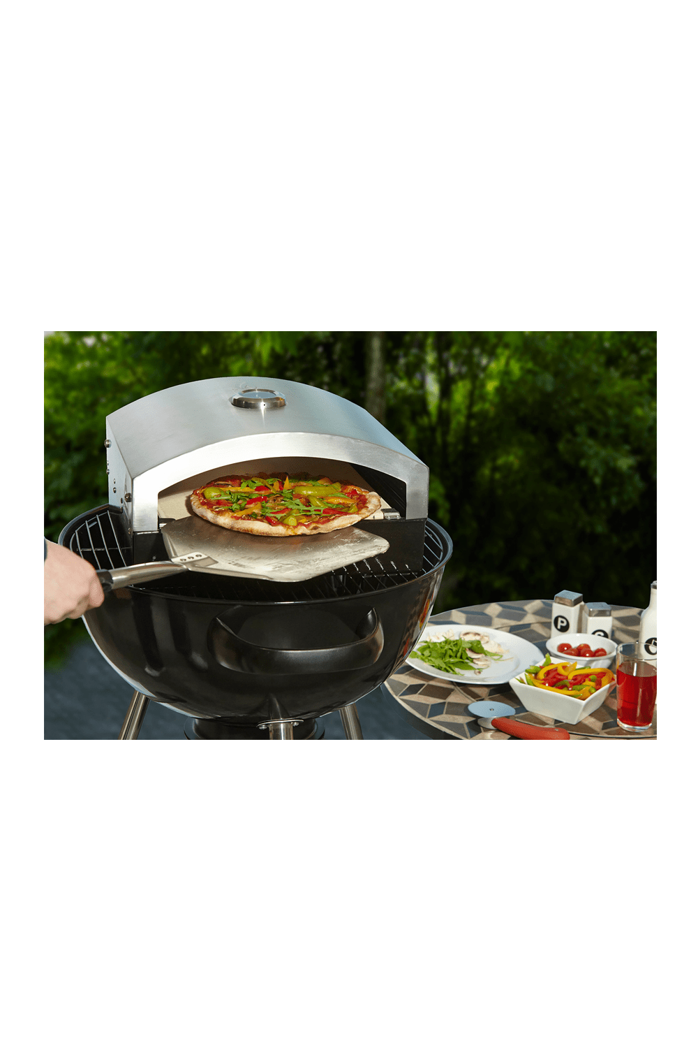  Universal Artisan Outdoor Pizza Oven Insert on grill