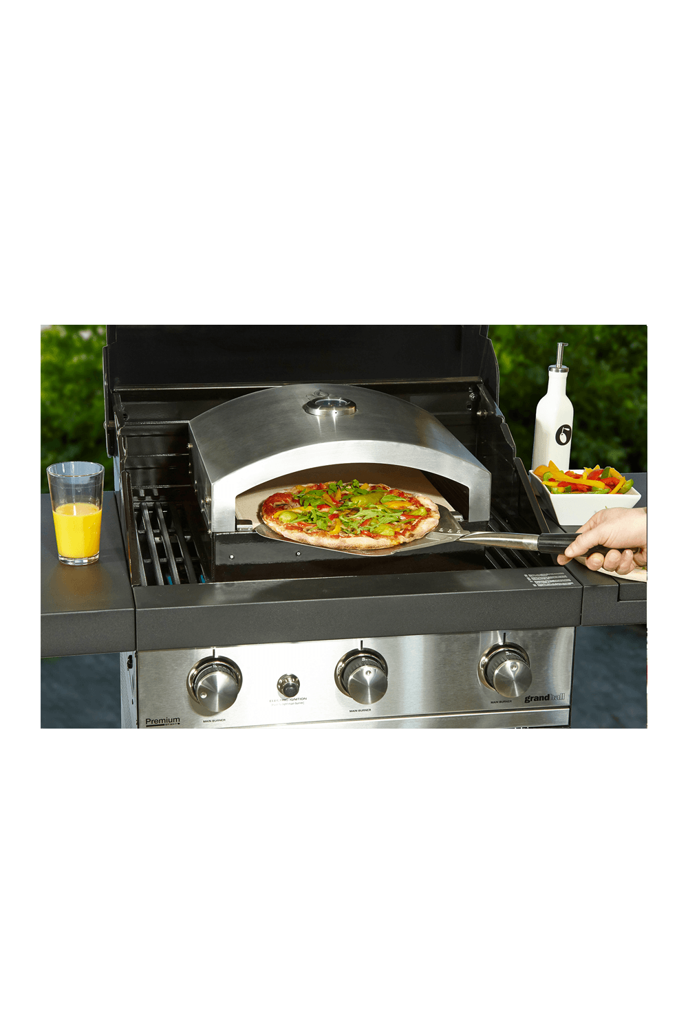  Universal Artisan Outdoor Pizza Oven Insert on stove